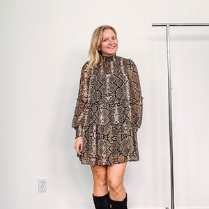 Snakeskin print baby doll dress size small